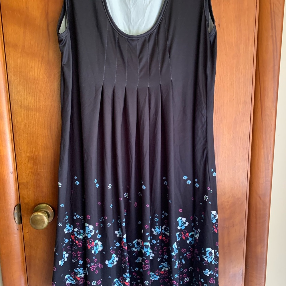 Macy's Black Pleated Midi Sundress Sleeveless